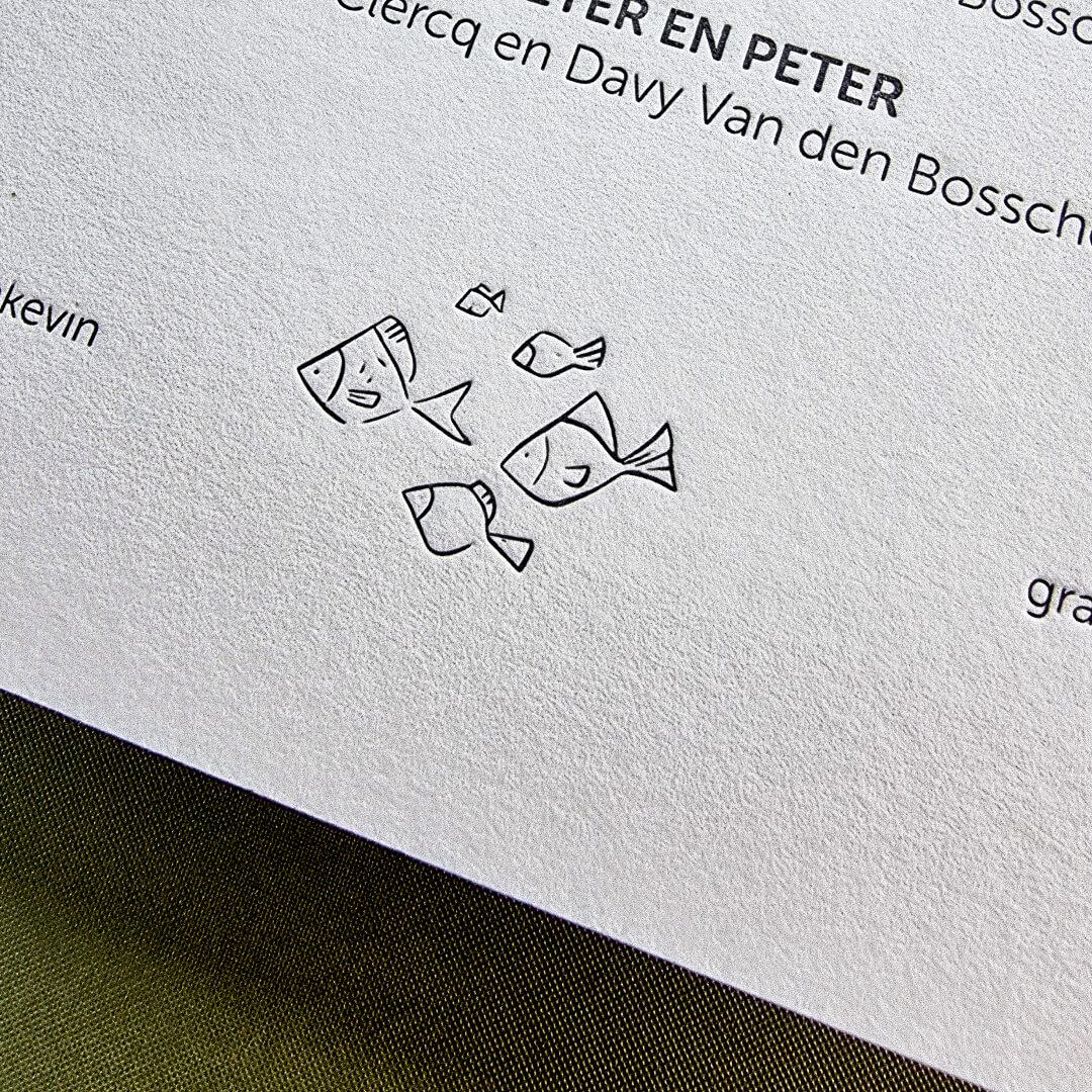 Een letterpress geboortekaart recht uit zee
