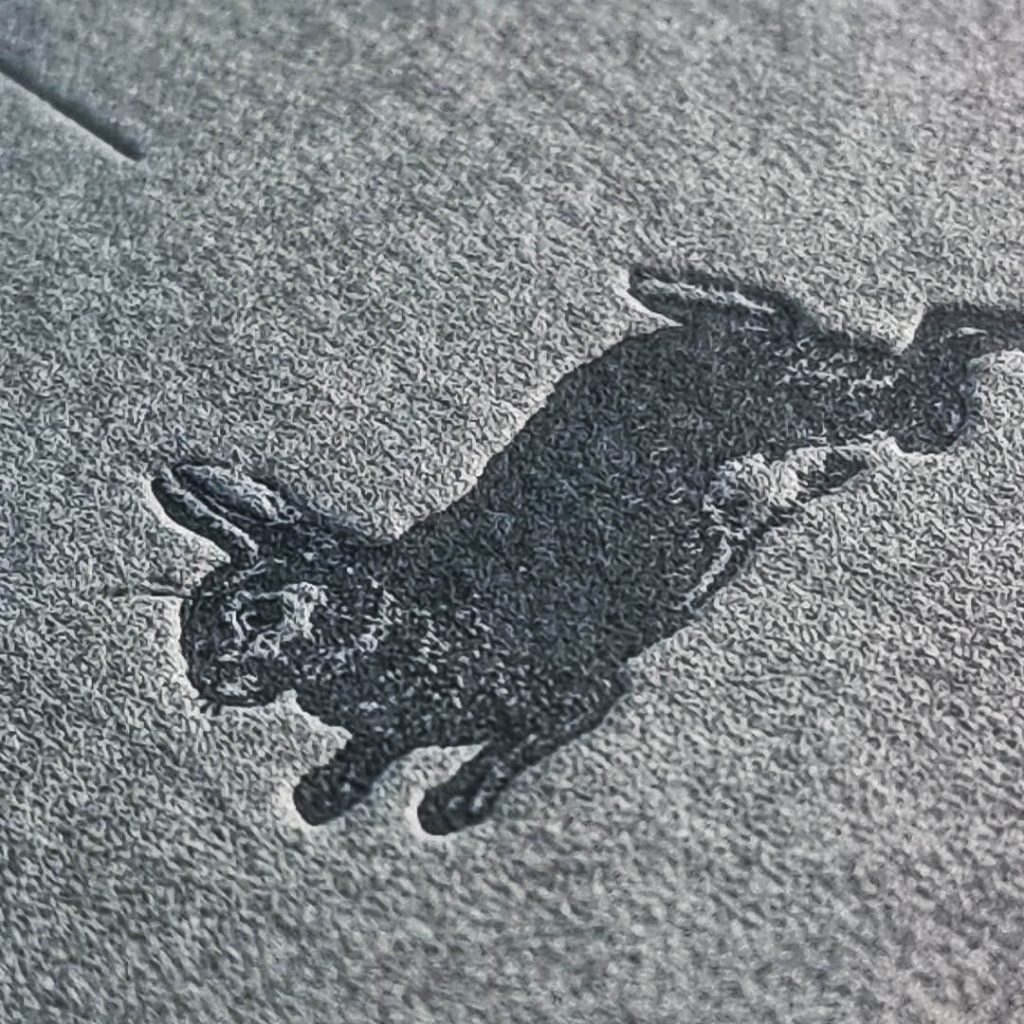 konijn in letterpress