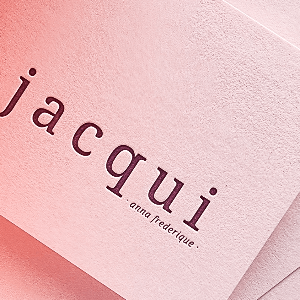 roze letterpress geboortekaart
