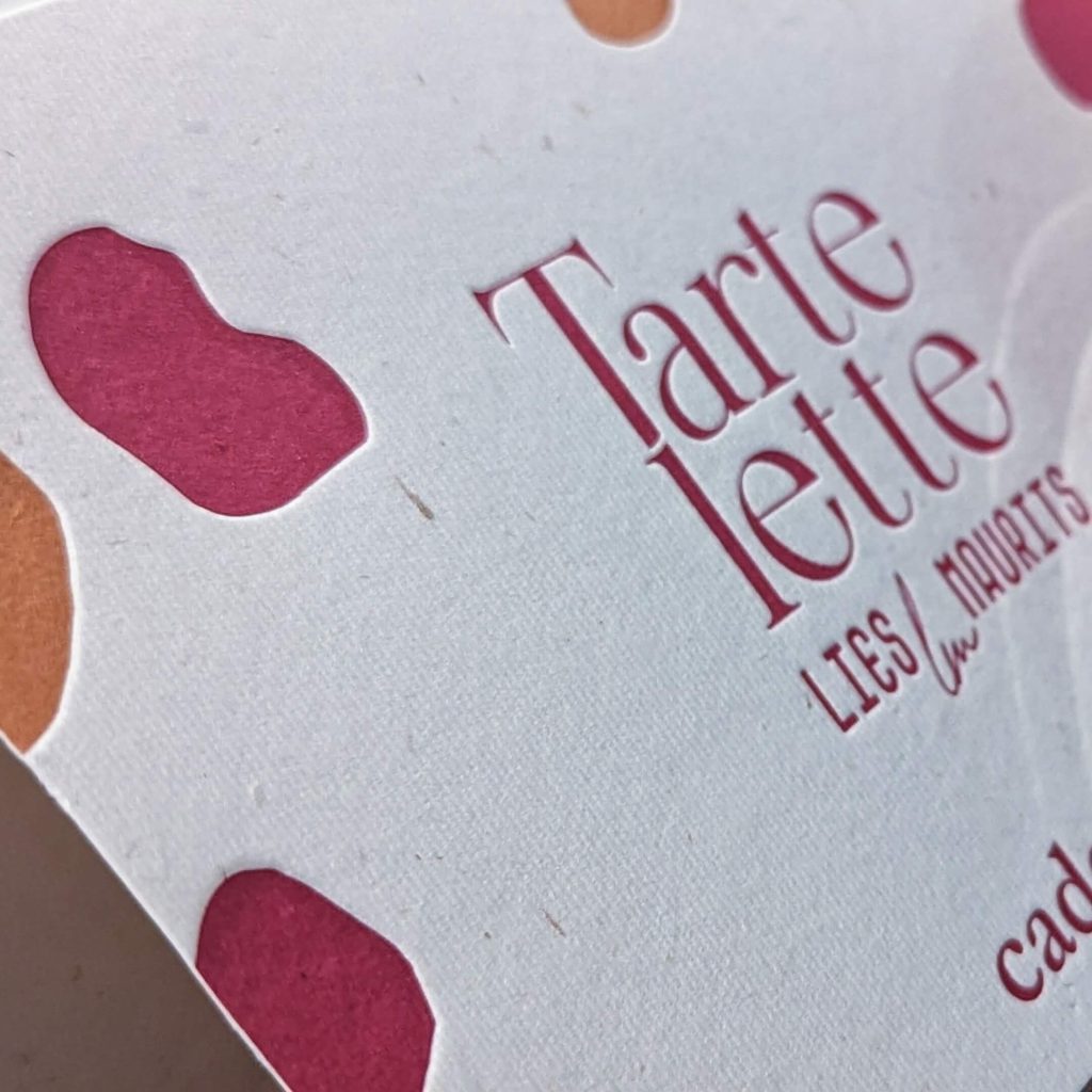 letterpress tartelette