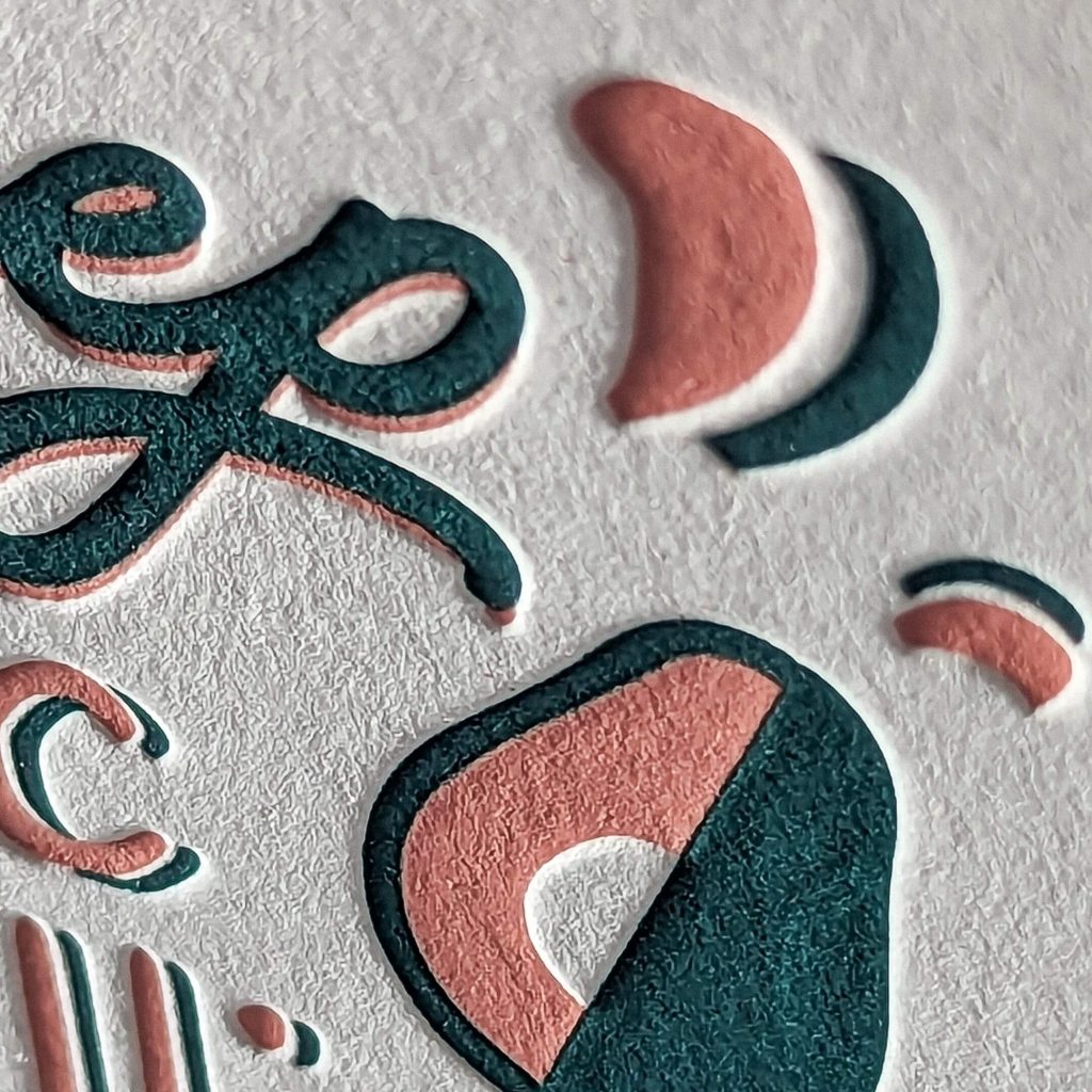 Letterpress kerstkaart ludiek